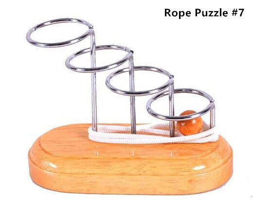 Brain Teasers Toy-3D Wooden Rope Puzzles