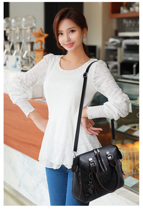 New 4pcs/Set Women Composite Bags  Female PU Leather Shoulder Messenger Bags Tote Bag Bolsa