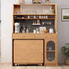 Kitchen Hutch Cabinet with Double Drop Leaf Dining Table