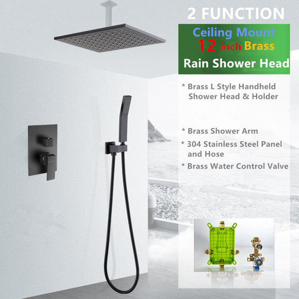 Luxury Matte Black Shower System