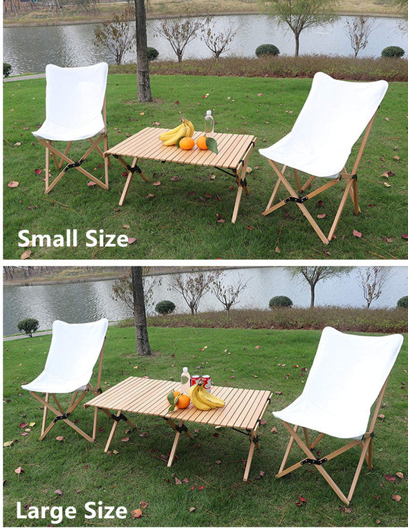 outdoor folding wooden camping table 