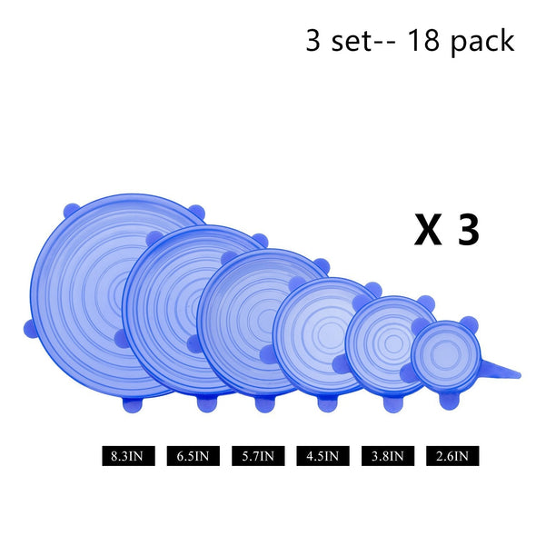 6 pack Stretchable Silicone Lid Covers