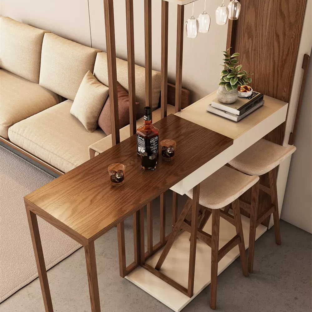 Nordic Retractable Bar Table with Wine Rack Cabinet – SPS FURNTIURE