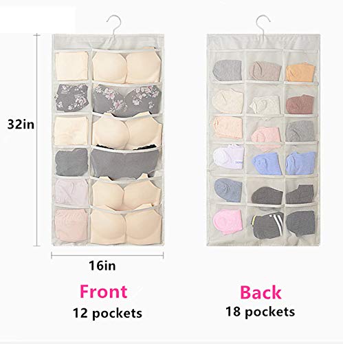 30 Pockets Dual-Sided Hanging Closet Organizer