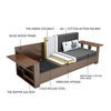 Space Saving Multifunction Sofa Bed With Foldable Work Desk