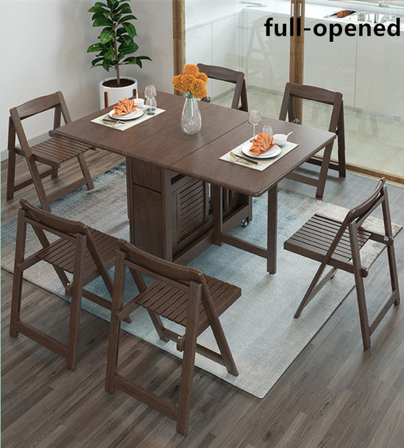 double drop leaf dining table-fully opened