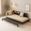 Pull Out Sofa Bed with Backrest and Single Armrest-smoky color