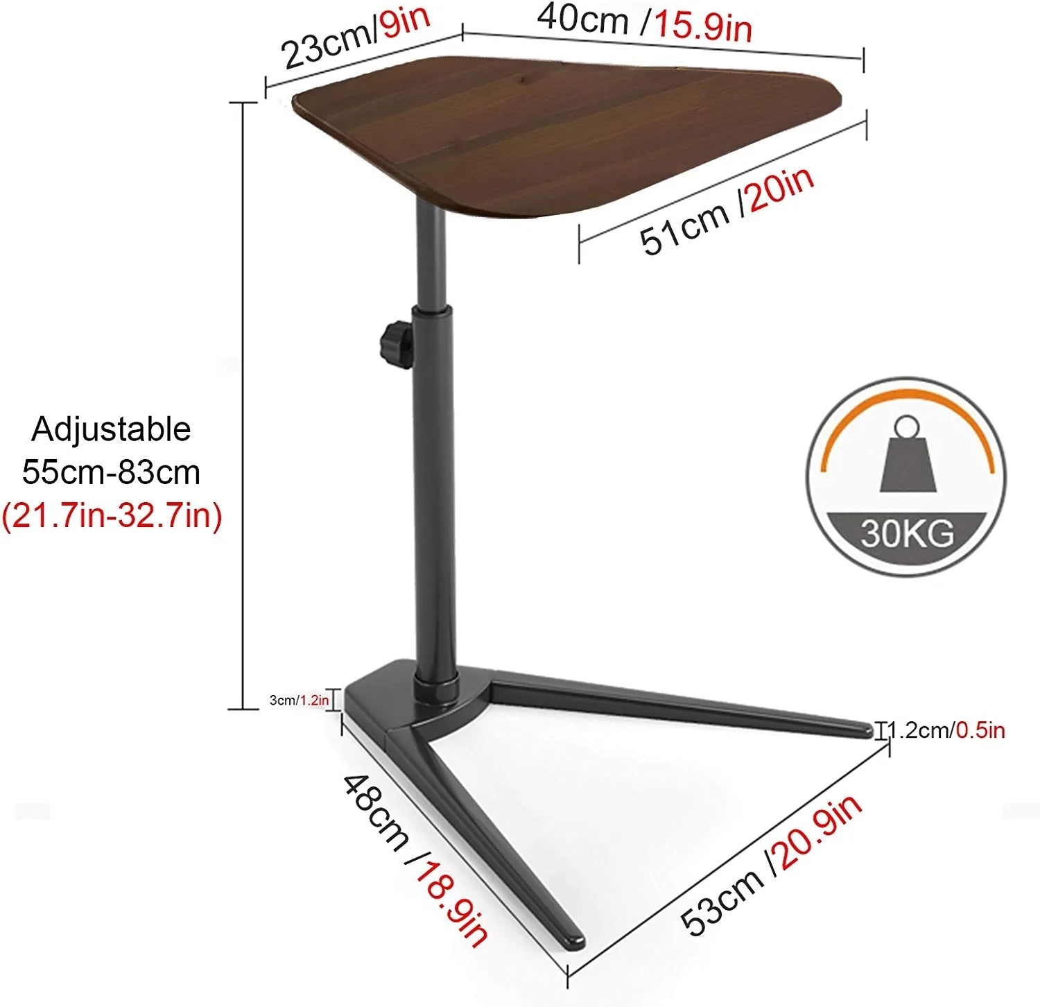 Height Adjustable C Shape Sofa Side Table SPS FURNTIURE Height adjustable c shape sofa side table sps furntiure