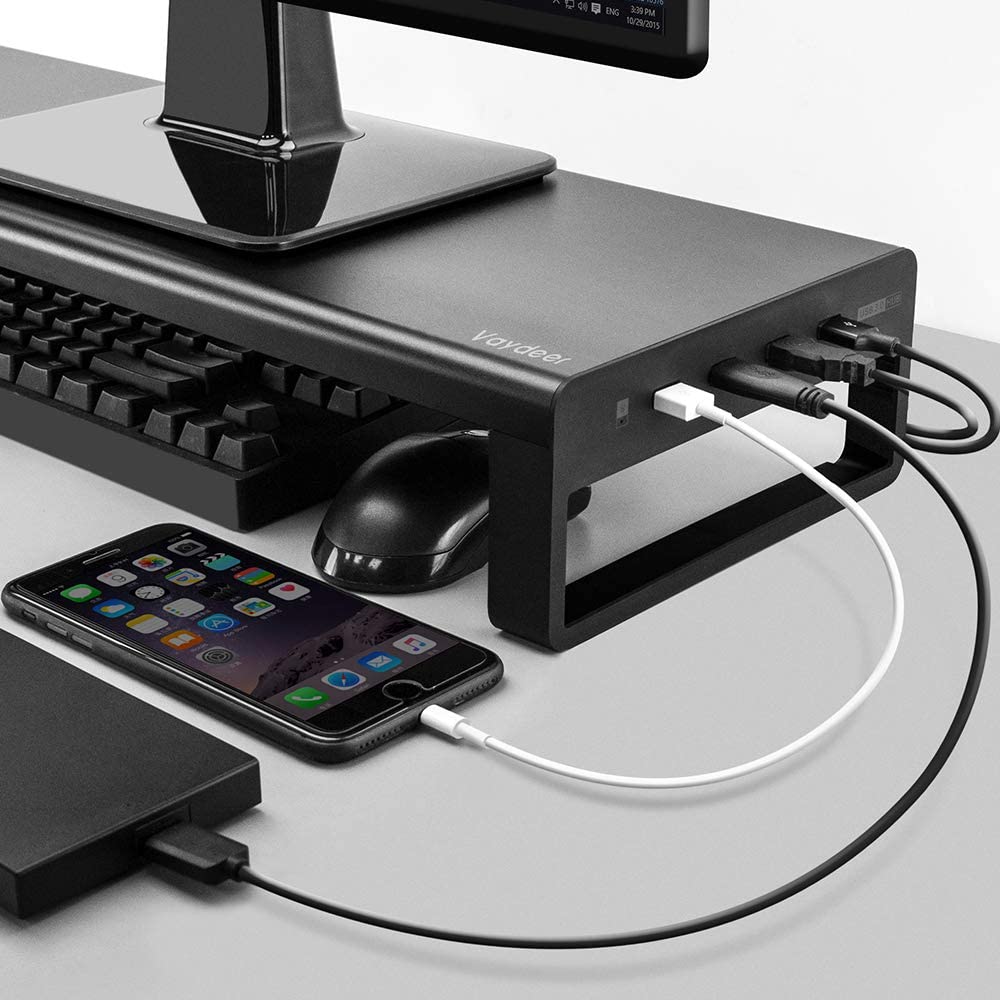 4 Ports USB 3.0 Aluminum Monitor Riser – SPS FURNTIURE