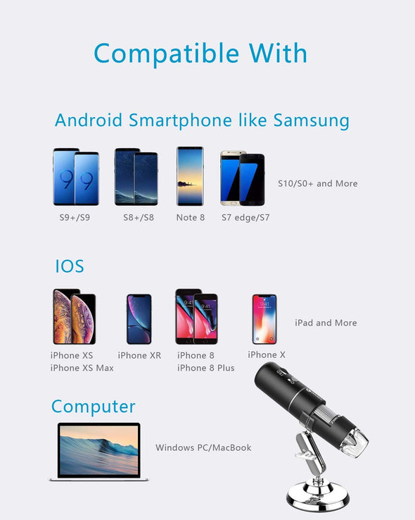Wireless Digital WiFi USB Microscope 50X To 1000X