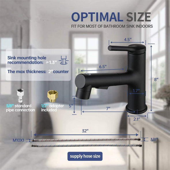 2020 New Design Three Water Flow Modes Bath Faucet with Pull Out Sprayer
