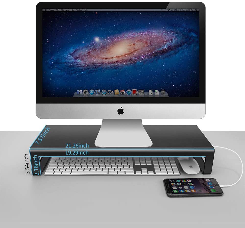 4 Ports USB 3.0 Aluminum Monitor Riser – SPS FURNTIURE