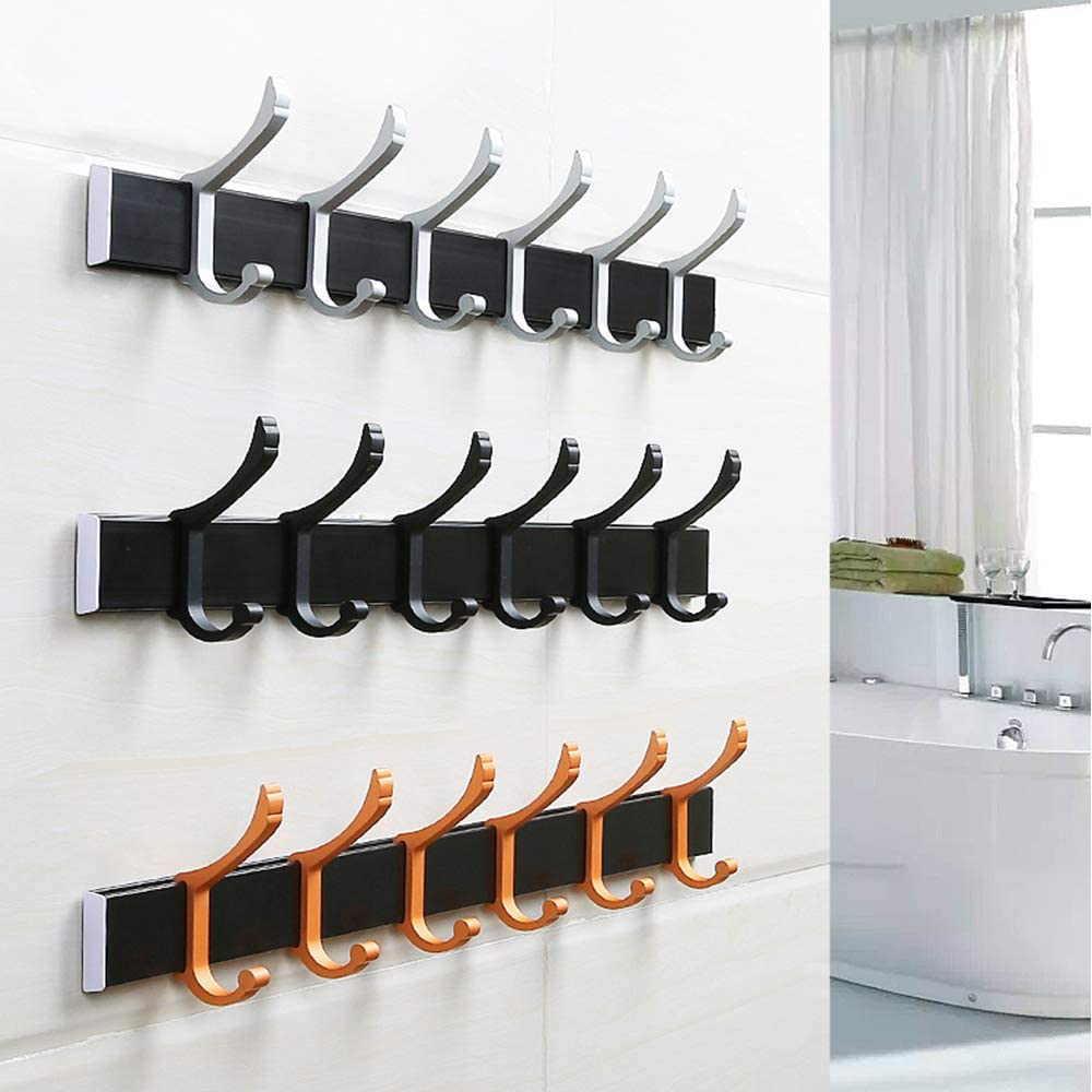 Attachable Coat Rack Wall Mounted Aluminum Adjustable Coat Rack with 6 Double Hooks – SPS ...