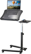 Portable ans Adjustable Height Rolling Laptop Desk with Mouse Pad