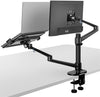 2-in-1 Adjustable Dual Arm Monitor and Laptop Mount