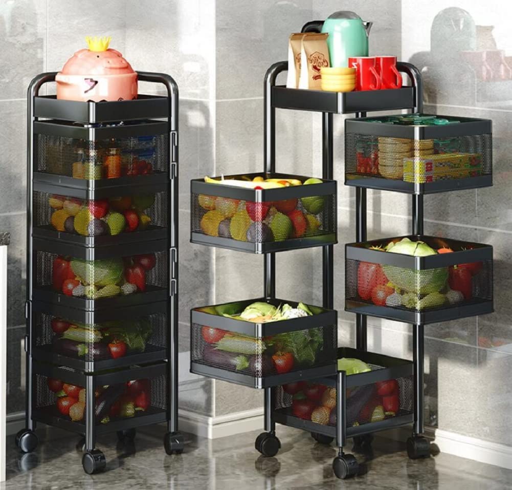 Multi- Layer Rotating Kitchen Storage Rack with Universal Wheels – SPS ...