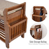 Bamboo 2 Tier Shoe Rack Bench with Removable Cushion and Invisible Drawer and Side Umbrella Storage Stand