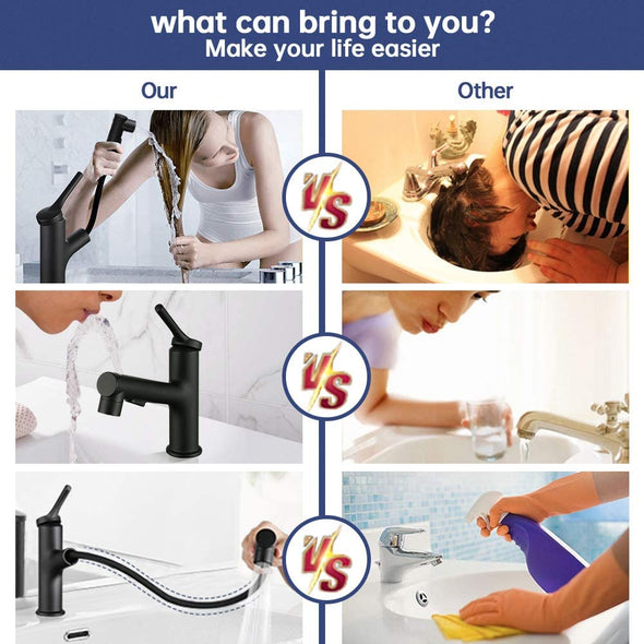 2020 New Design Three Water Flow Modes Bath Faucet with Pull Out Sprayer