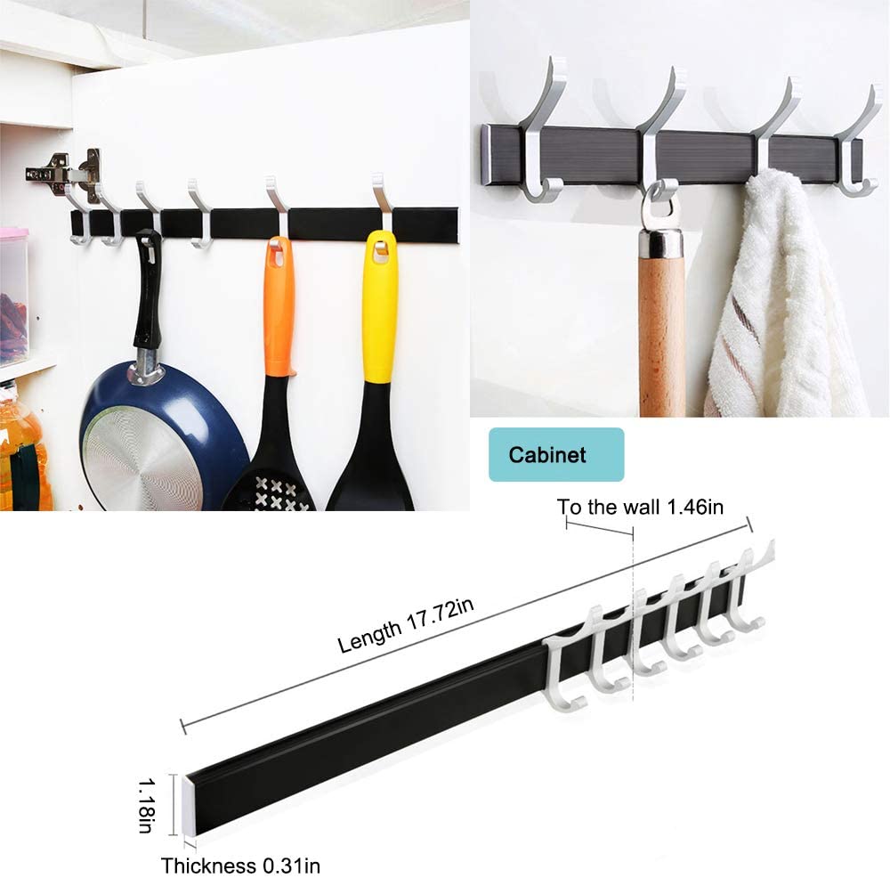 Attachable Coat Rack Wall Mounted Aluminum Adjustable Coat Rack with 6 Double Hooks – SPS ...