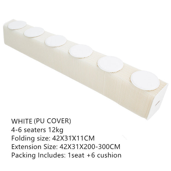 Foldable and Expandable Accordion Kraft Paper Bench White 4-6 Seaters