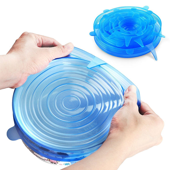 6 pack Stretchable Silicone Lid Covers