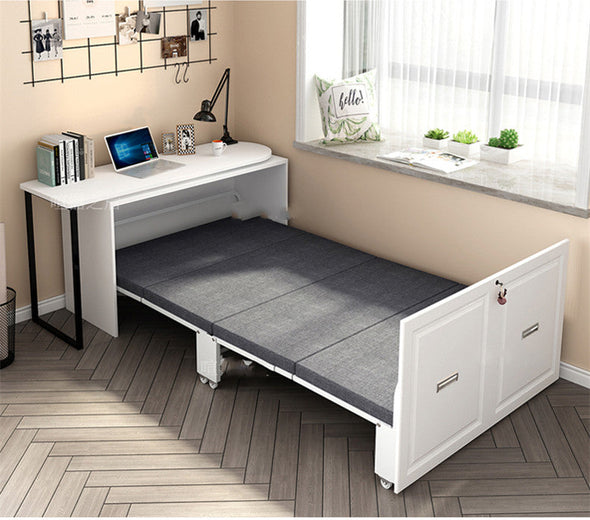 Telescopic and Rotating Corner Computer Desk with Folding Bed