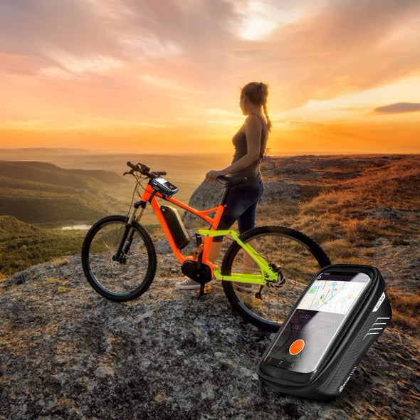 Waterproof Bicycle Front Frame Top Tube Bag with Touch Screen Holder Case
