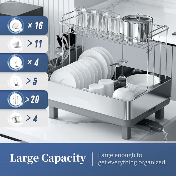 Double Layer Stainless Steel Dish Drying Rack