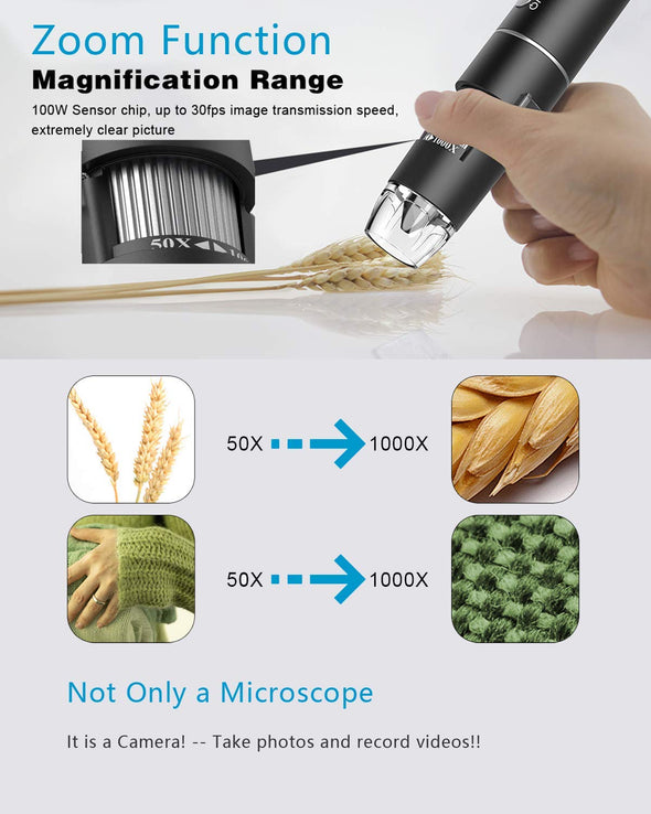 Wireless Digital WiFi USB Microscope 50X To 1000X