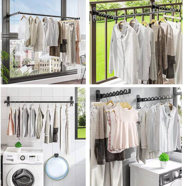wall mounted space saving clothes drying rack