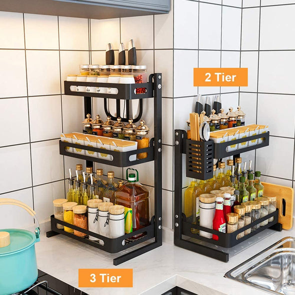 Kitchen Countertop Stainless Steel Spice Rack Set(2 tier & 3 tier)