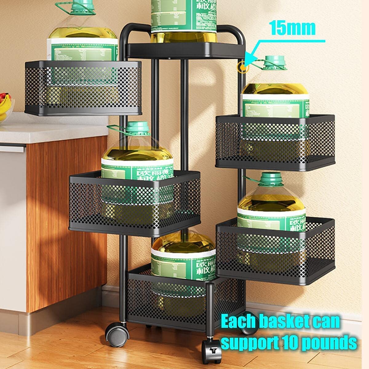 Multi- Layer Rotating Kitchen Storage Rack with Universal Wheels – SPS ...