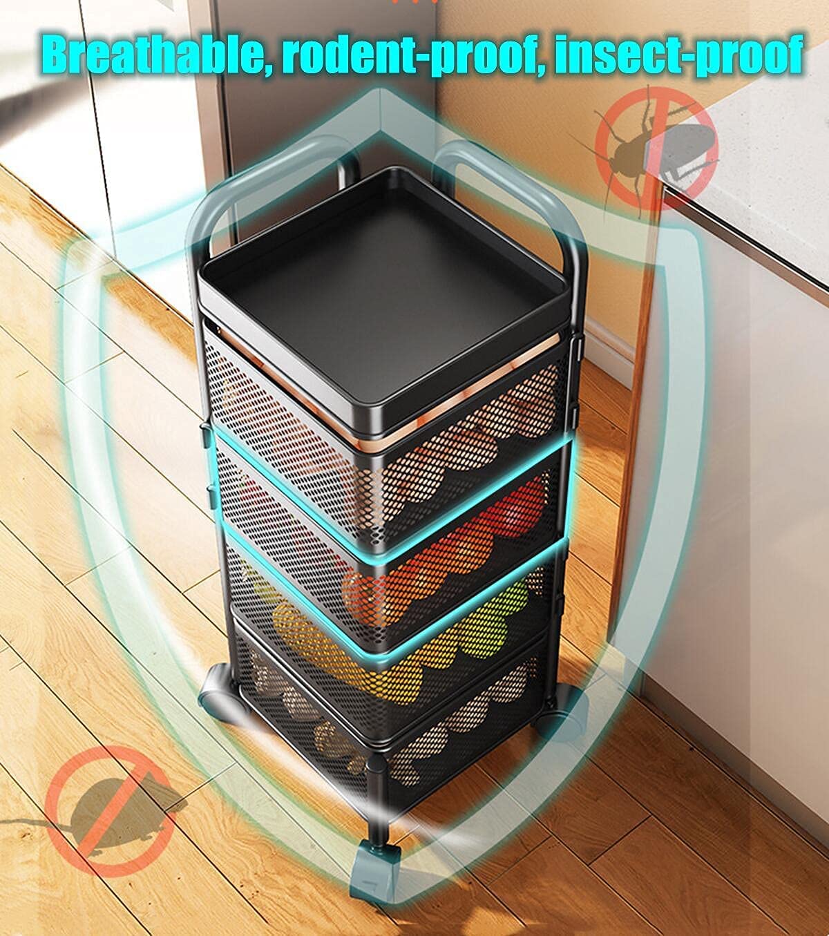 Multi- Layer Rotating Kitchen Storage Rack with Universal Wheels – SPS ...