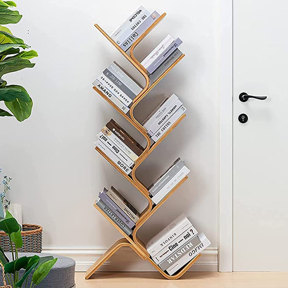 Modern Floor Standing Curved Tree Bookcase Made of Bent Bamboo