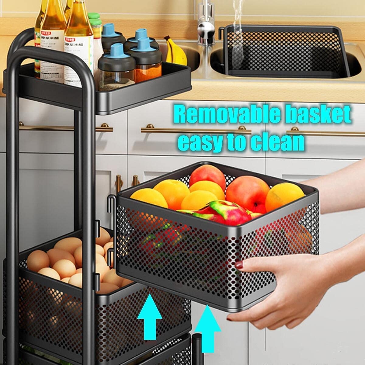 Multi- Layer Rotating Kitchen Storage Rack with Universal Wheels – SPS ...