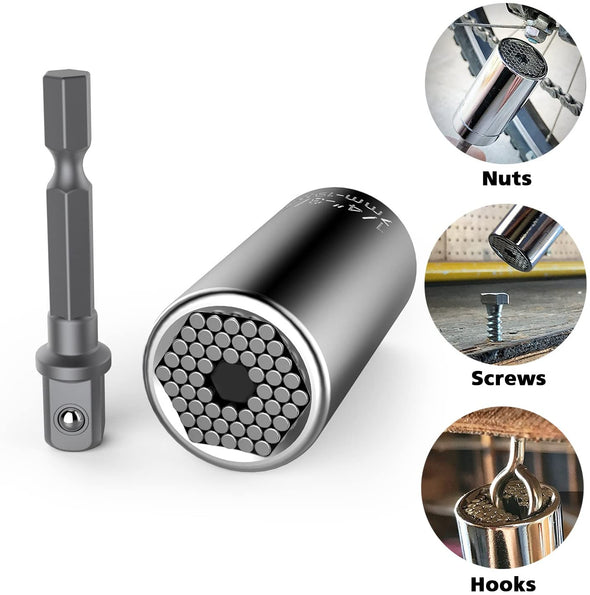 7mm to 19mm  Universal Sockets Metric Wrench Power Drill Adapter Set-2PACK