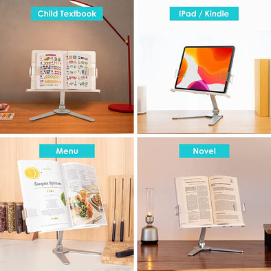 2022 New Arrival Aluminum Alloy Adjustable Height & Angle Book Stand