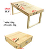 Solid Wood Folding Table with 4 Stools