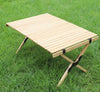 cake roll wooden picnic table