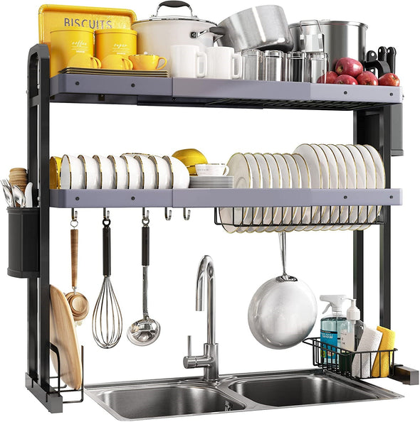 adjustable and expandable dish drying rack 