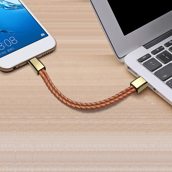 Portable Charging Cable Bracelet For iPhone/Android/Type C-Brown