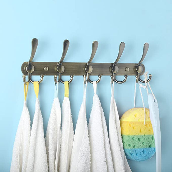 Wall Mounted Stainless Steel Coat Rack 5 Hooks