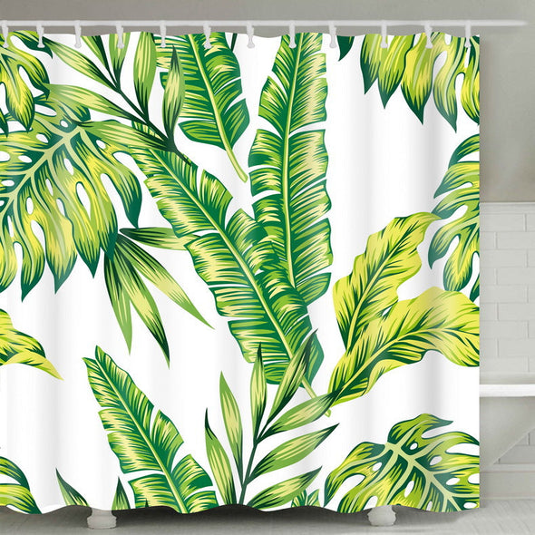 Leaves and Flowers  Bathroom Shower Curtains