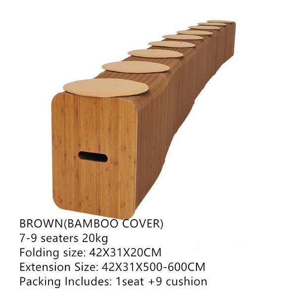 Foldable and Expandable Accordion Kraft Paper Bench Brown 7-9 Seaters