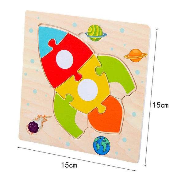 Wooden Jigsaw Puzzle Animal Shape Color Toy