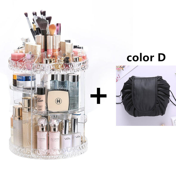 360-Degree  Rotating Transparent Acrylic Makeup Organzier