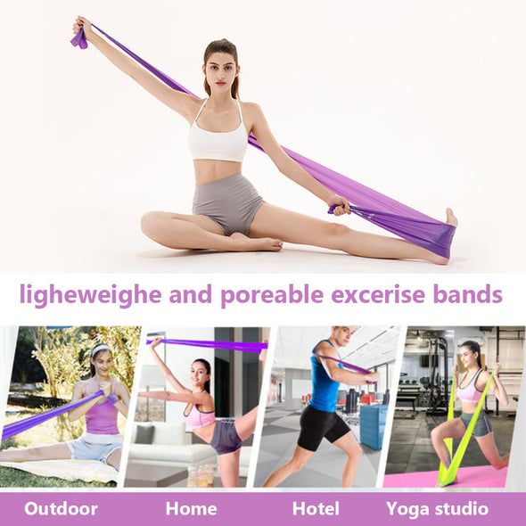 5 Colors Long Exercise Bands for Arms, Shoulders, Legs and Butt