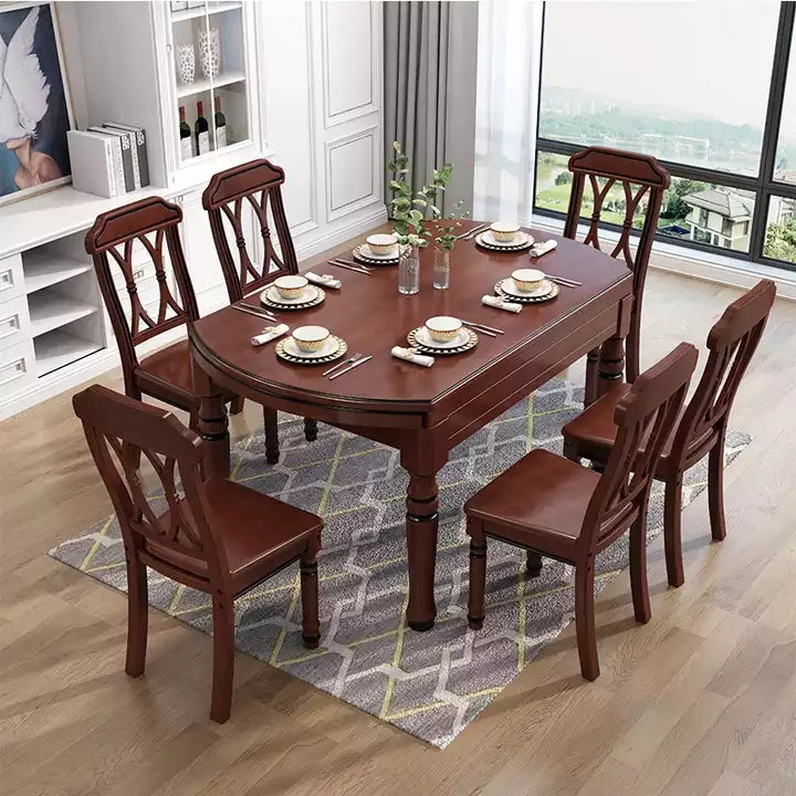 2 In 1 Round Square Solid Wood Dining Table Set – SPS FURNTIURE
