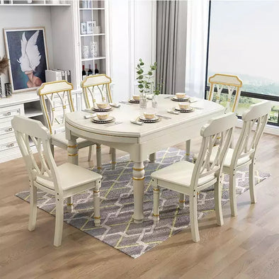 2 In 1 Round Square Solid Wood Dining Table Set – SPS FURNTIURE
