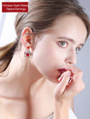 Chinese Style Peking Opera Necklace Facial Earrings Asymmetrical Tassel Earrings